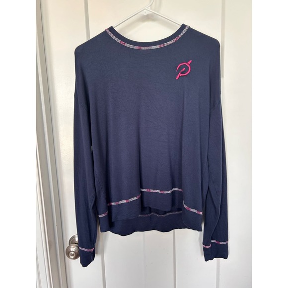 Peloton Women's‎ Sleepover Sweatshirt Top Long Sleeve Navy Blue Size Large - Picture 2 of 13